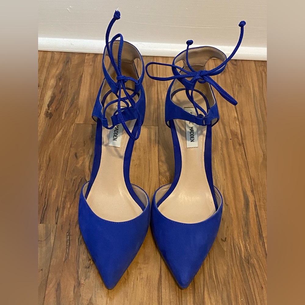 Steve Madden-Electric Blue tie up heels size 10